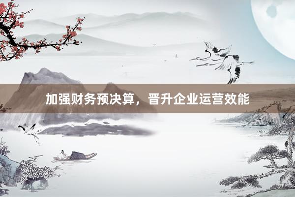 加强财务预决算，晋升企业运营效能