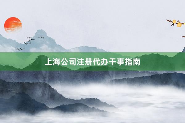 上海公司注册代办干事指南